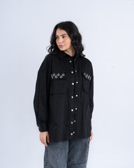 Oversized Twill Embellished Shirt