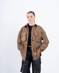 Suede Leopard Print Overshirt