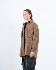 Suede Leopard Print Overshirt