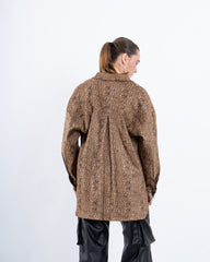 Suede Leopard Print Overshirt