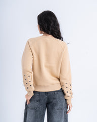 Studded Sleeve Sweatshirt