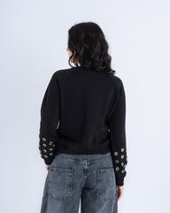 Studded Sleeve Sweatshirt