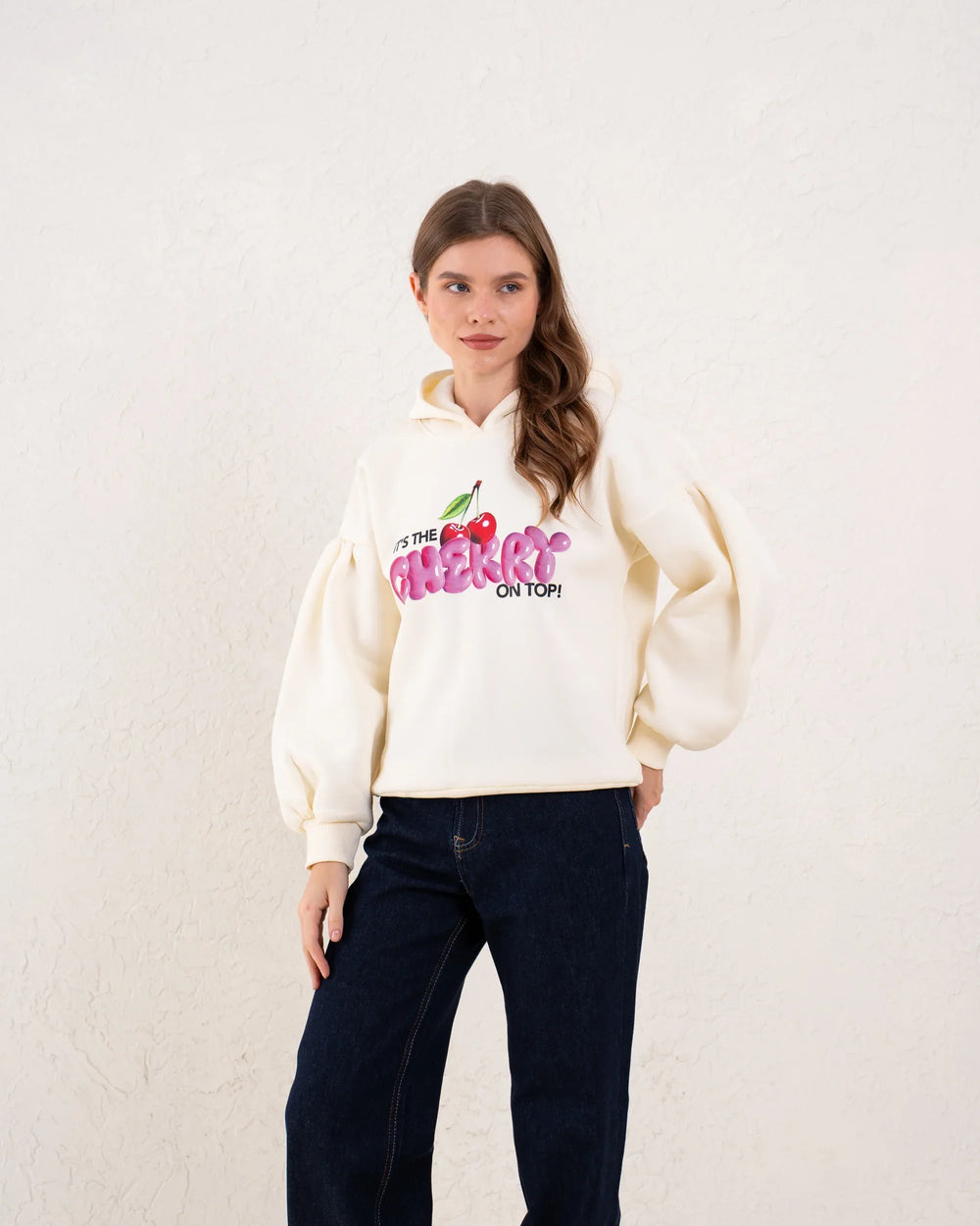 Puff Sleeve Graphic Hoodie - Venti