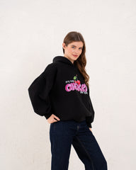 Puff Sleeve Graphic Hoodie