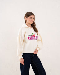 Puff Sleeve Graphic Hoodie