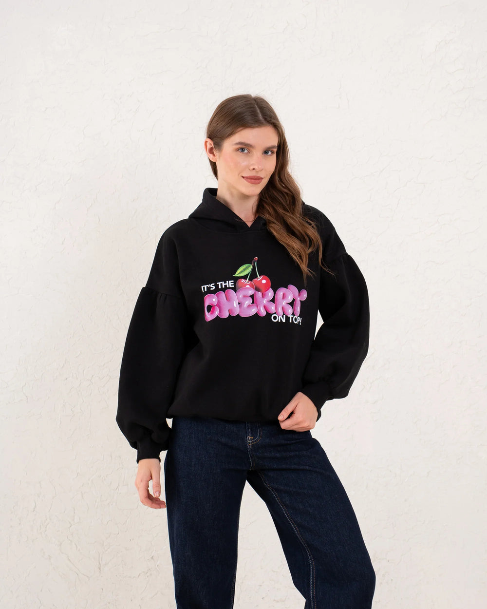 Puff Sleeve Graphic Hoodie - Venti