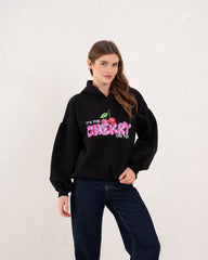 Puff Sleeve Graphic Hoodie