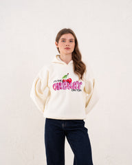 Puff Sleeve Graphic Hoodie