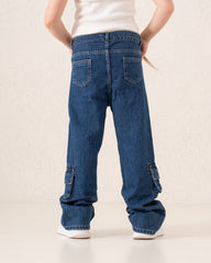 Cargo Wide-Leg Denim Pants