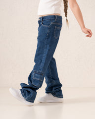 Cargo Wide-Leg Denim Pants