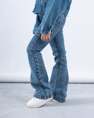 High-Rise Flared Denim Pants