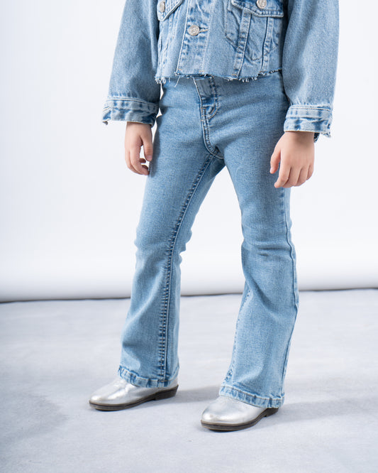 High-Rise Flared Denim Pants