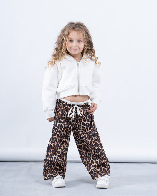 Leopard Print Wide-Leg Pants