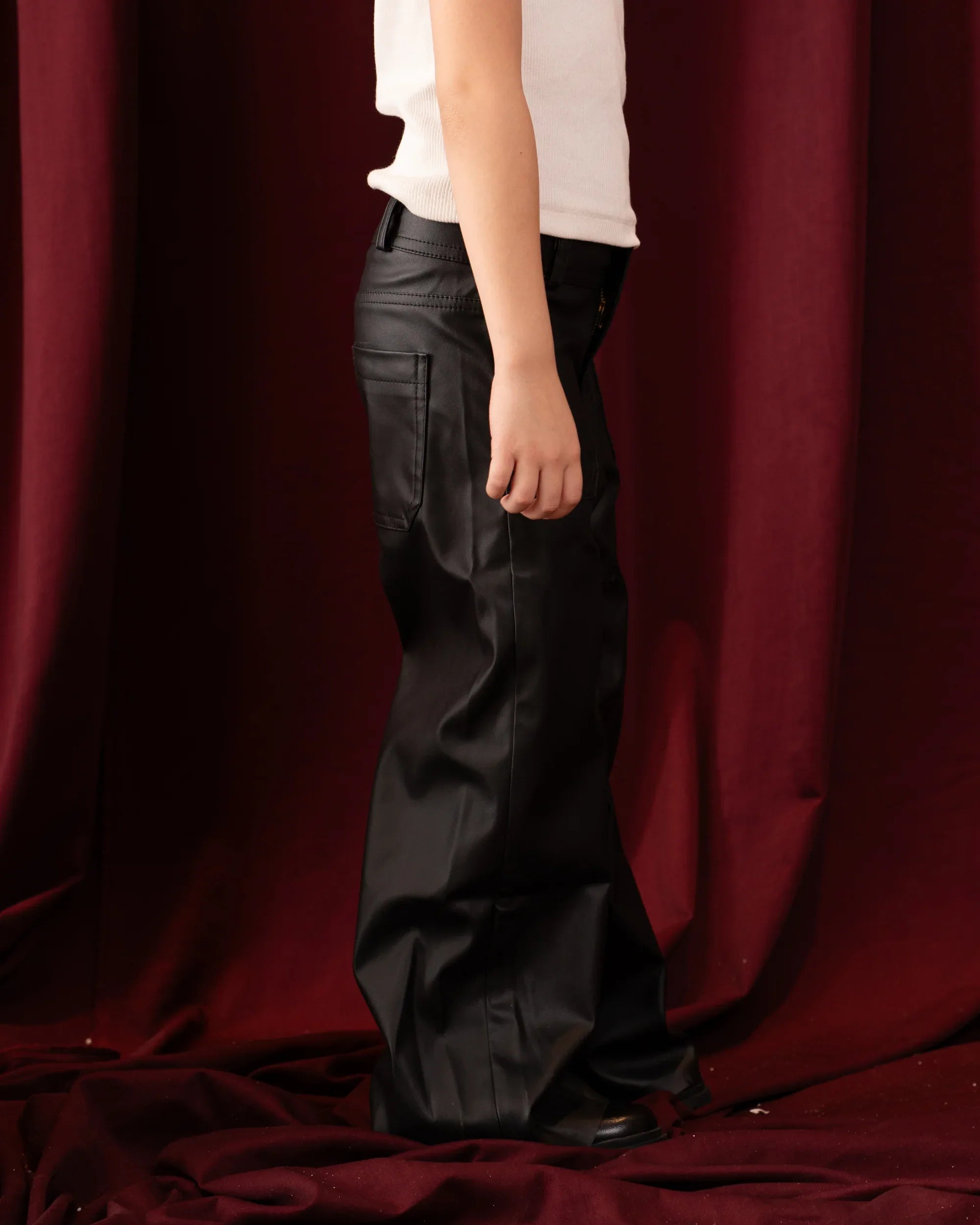 Straight Leg Leather Pants - Venti
