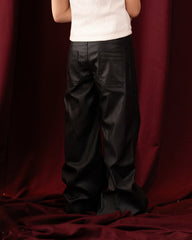 Straight Leg Leather Pants - Venti