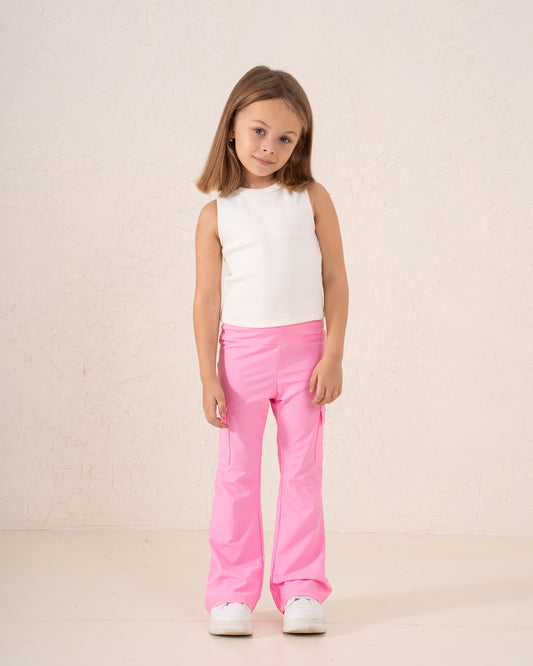 Polyamide Cargo Flare Pants
