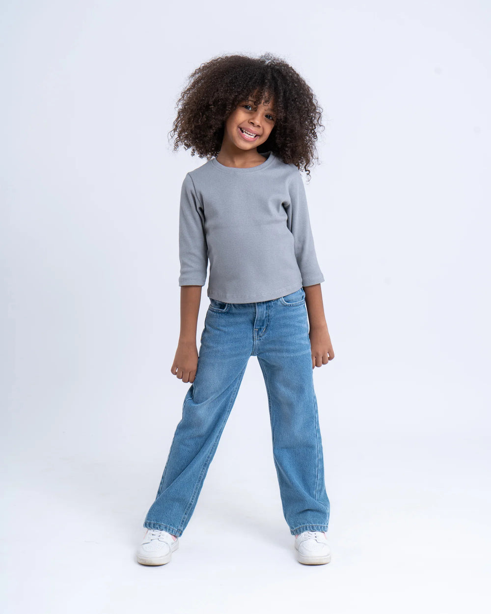 Cotton Ribbed Crew Neck Top - Venti