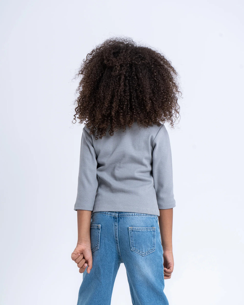 Cotton Ribbed Crew Neck Top - Venti