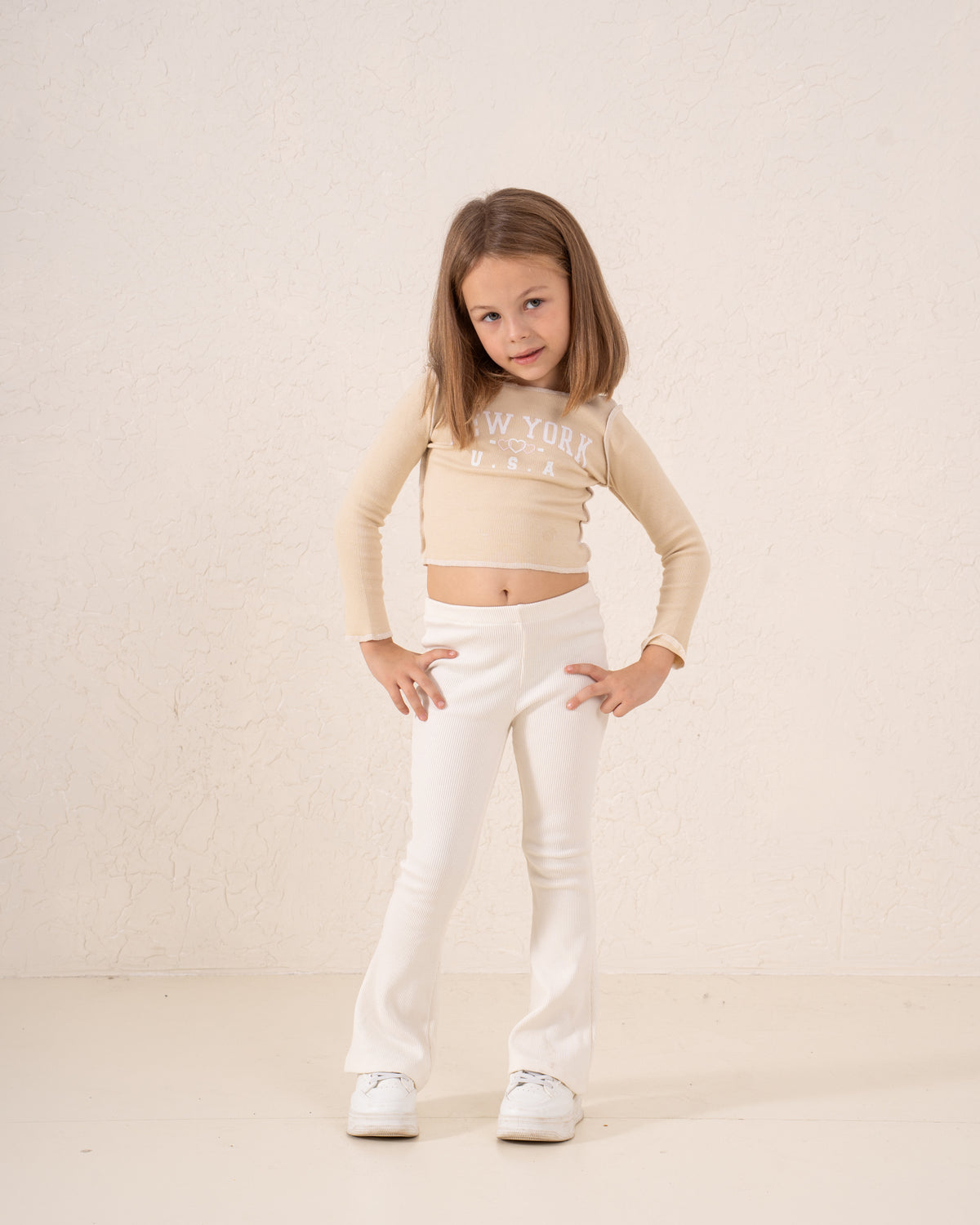 New York Contrast Trim Long Sleeve Top