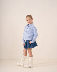 Ribbon Detail Button-Up Shirt