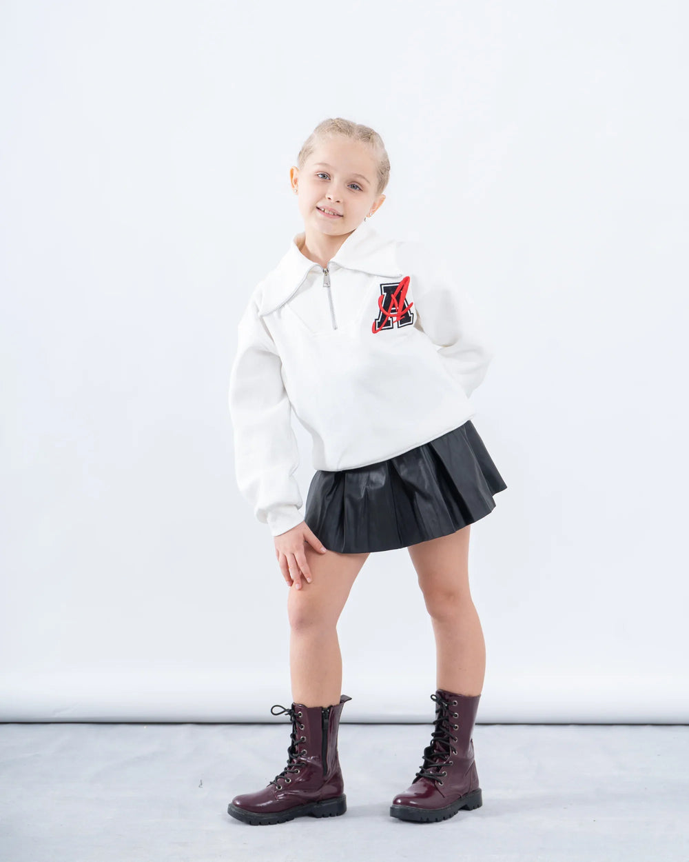 Fleece-Lined Ribbed Collar Sweatshirt - Venti