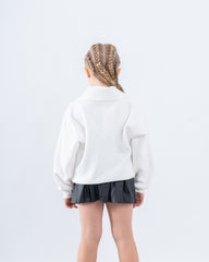 Fleece-Lined Ribbed Collar Sweatshirt