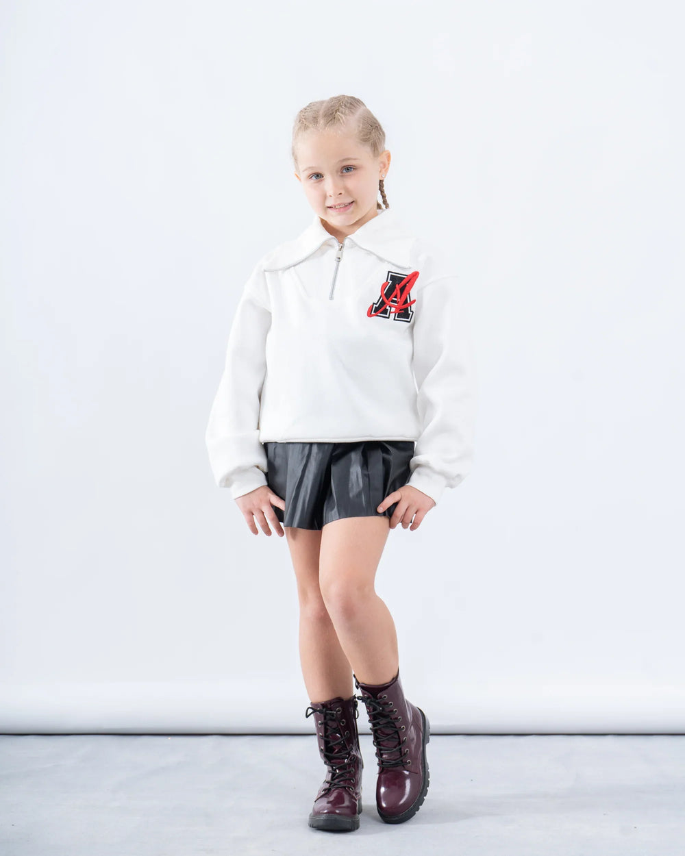 Fleece-Lined Ribbed Collar Sweatshirt - Venti