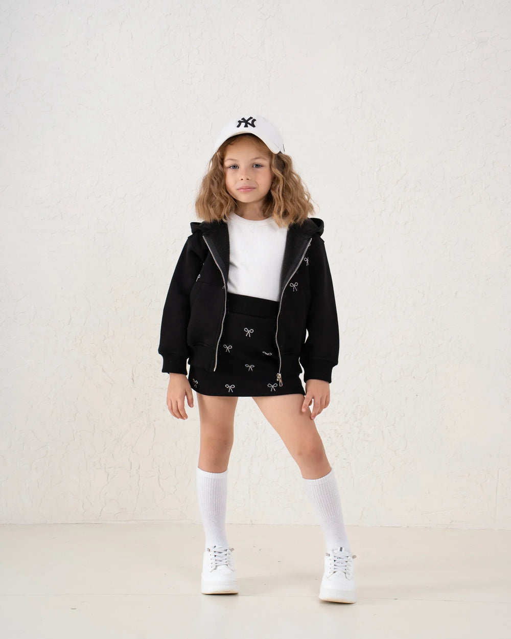 Embellished Bow Zip Hoodie - Venti