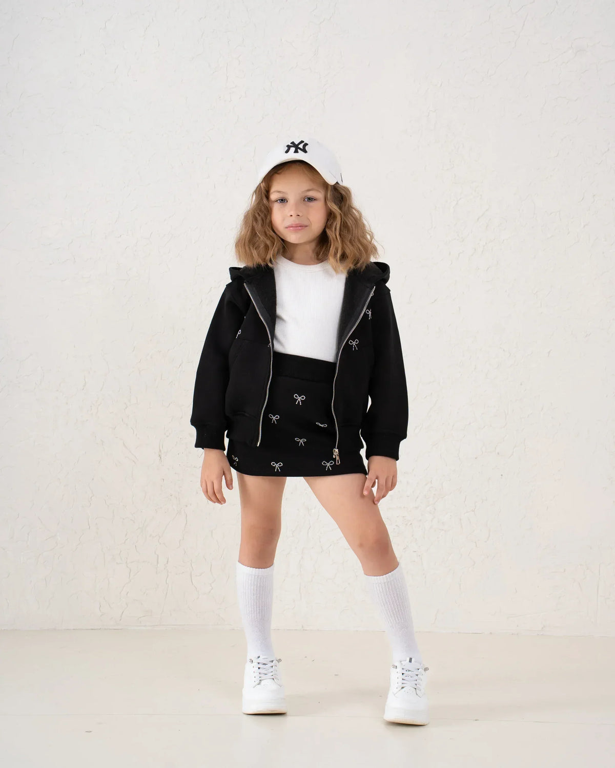 Embellished Bow Zip Hoodie - Venti