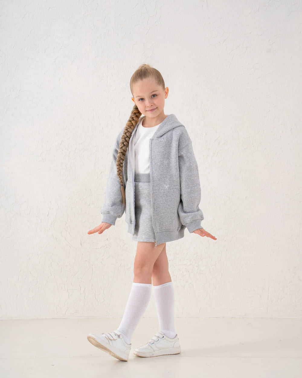 Embellished Bow Zip Hoodie - Venti