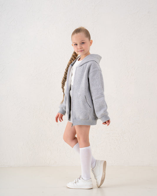 Embellished Bow Zip Hoodie