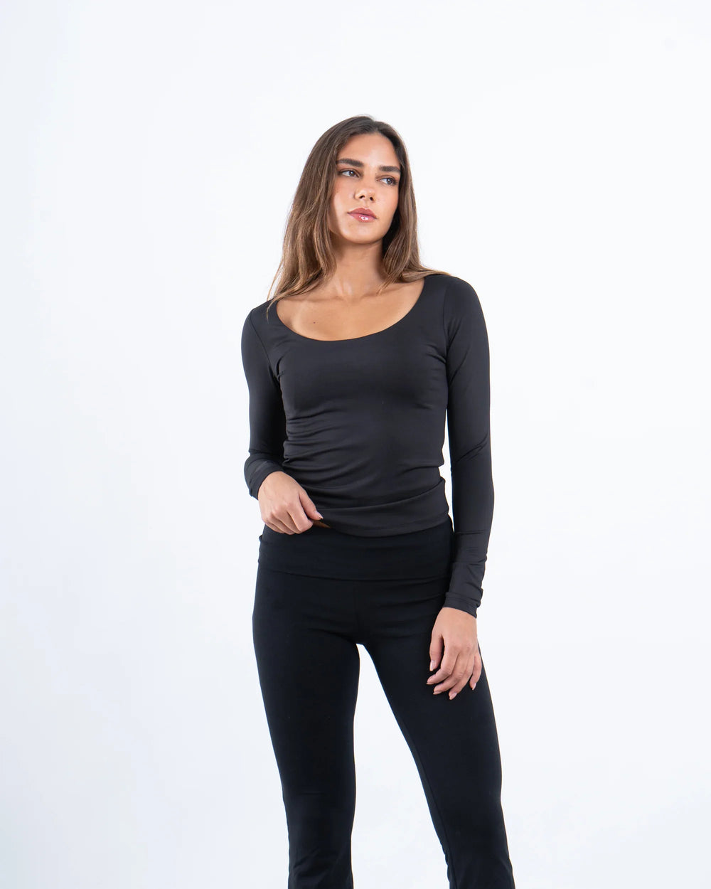 Scooped Neck Polyamide Top - Venti