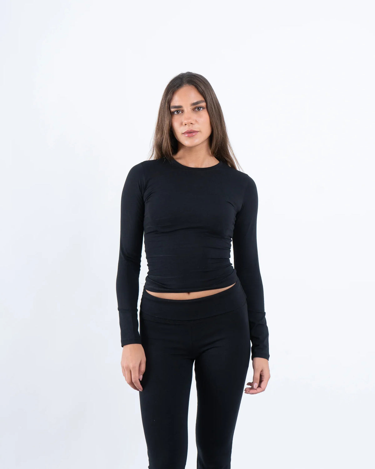 Crew Neck Cotton Long Sleeve Top - Venti