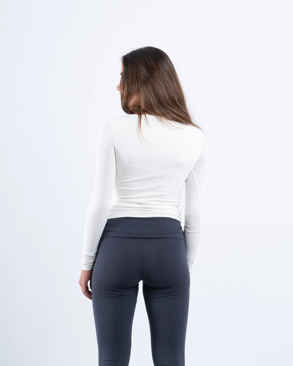 Square Neck Cotton Long Sleeve Top - Venti