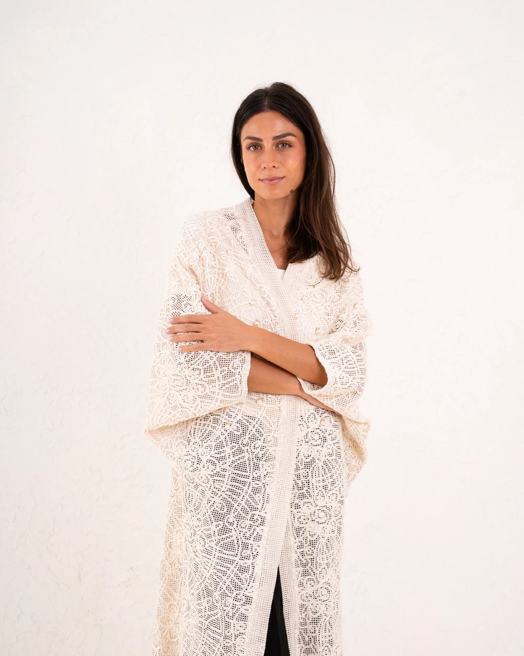 Women openwork accessorized cardigan - Venti