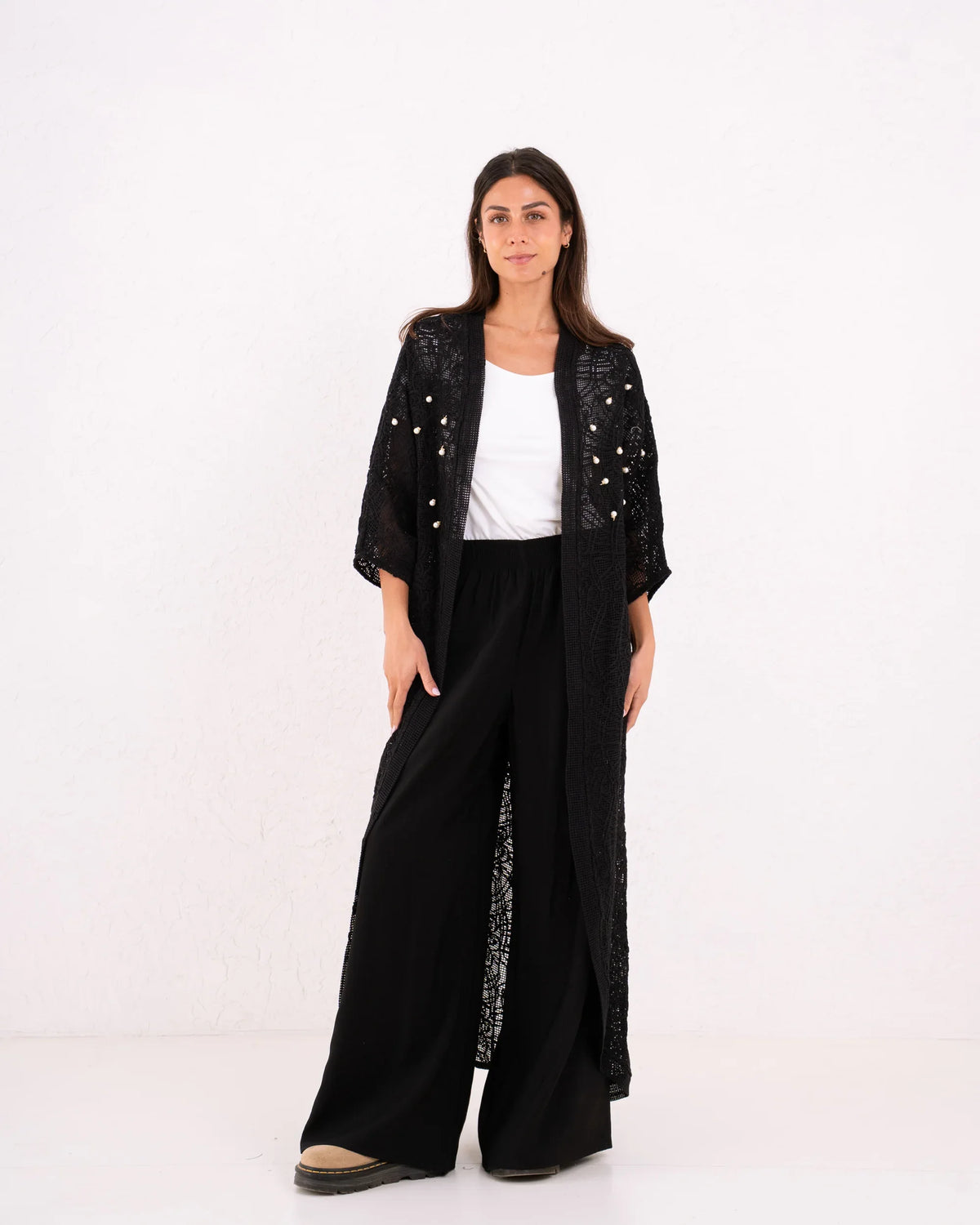 Women openwork accessorized cardigan - Venti