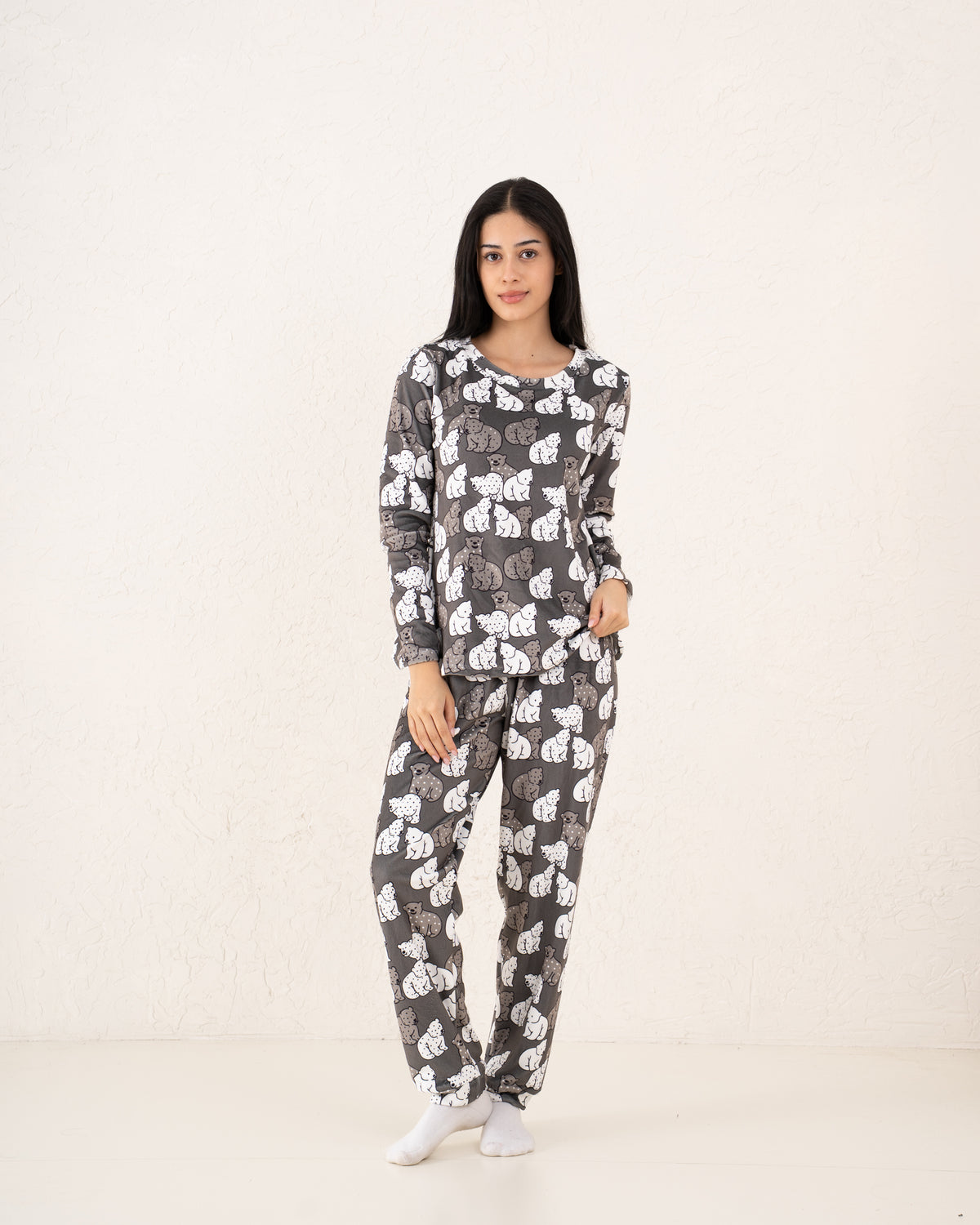 Women pandas fleece pajama