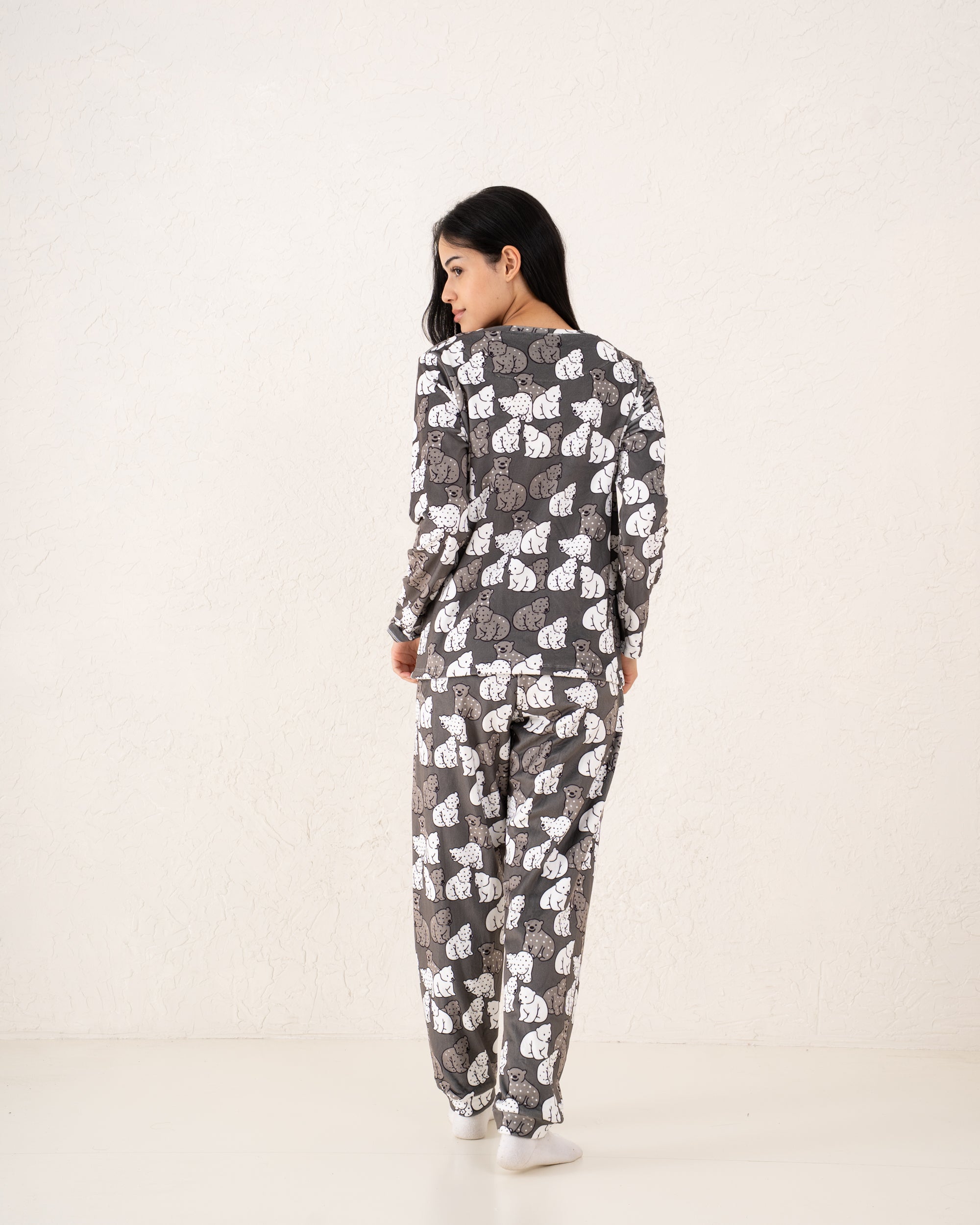 Women pandas fleece pajama