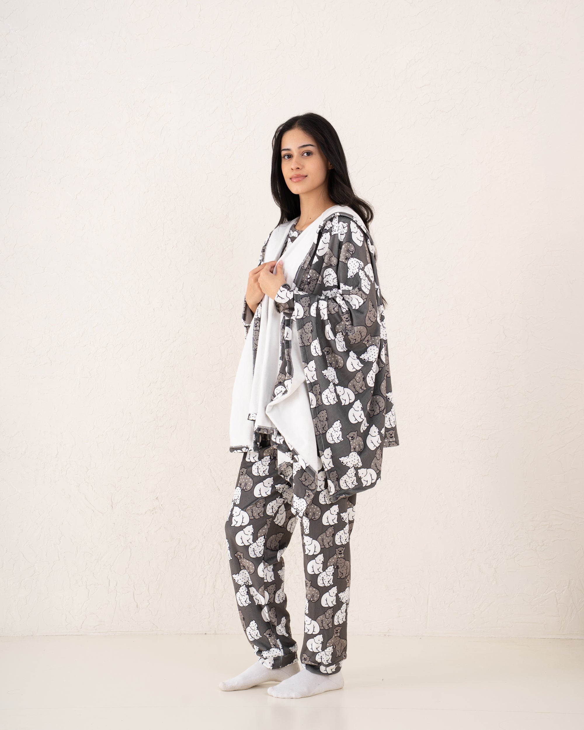 Women pandas fleece pajama