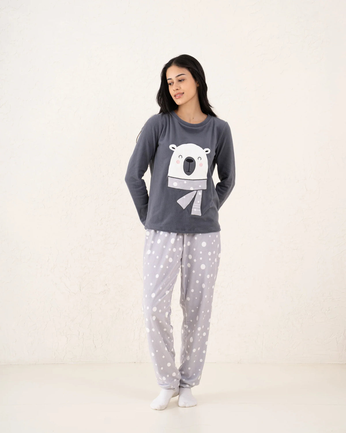 Polar Print Fleece Pajama Set - Venti