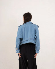 Women biker denim jacket - Venti