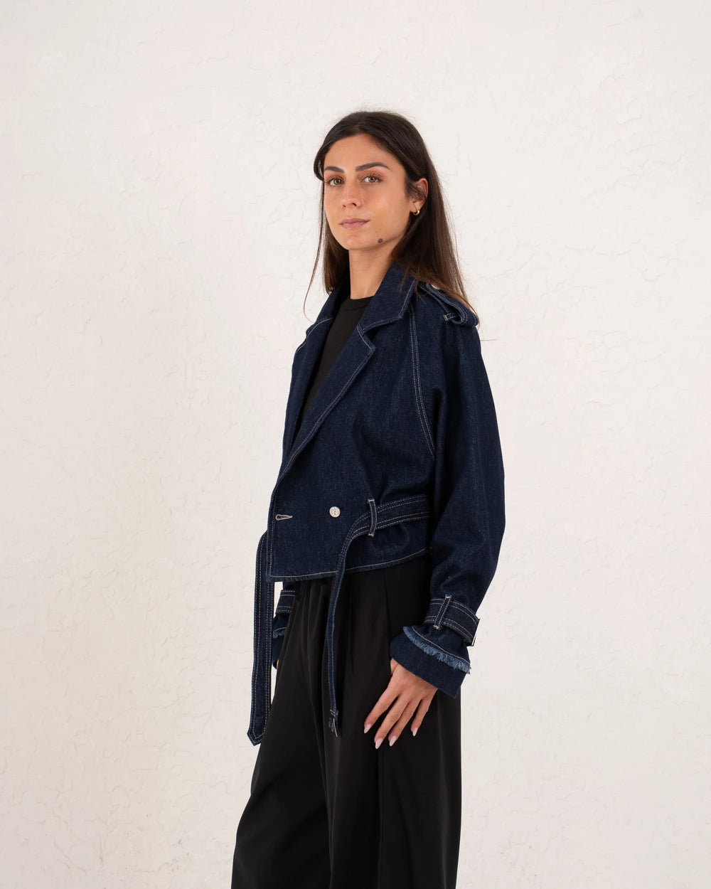 Women biker denim jacket - Venti