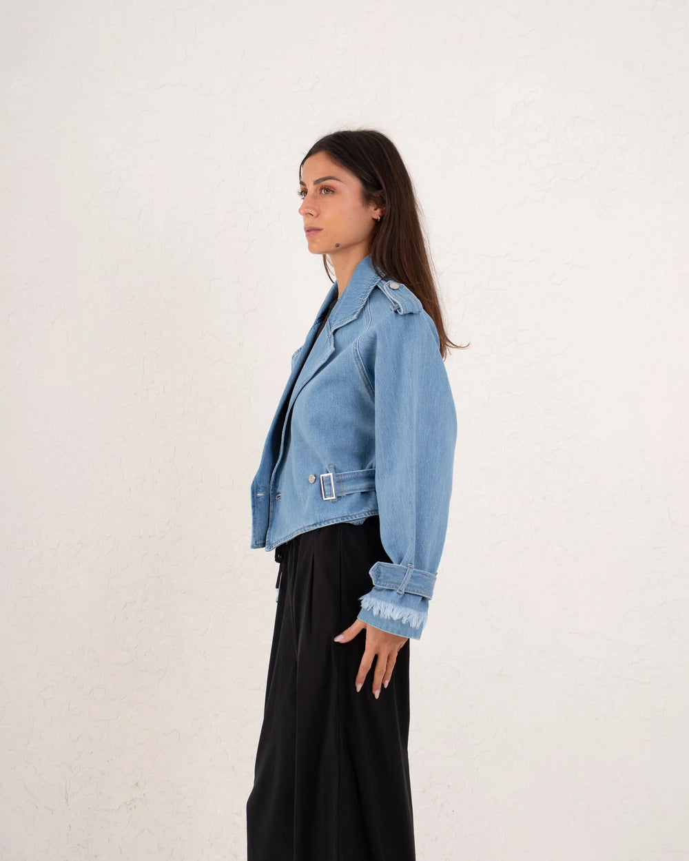 Women biker denim jacket - Venti