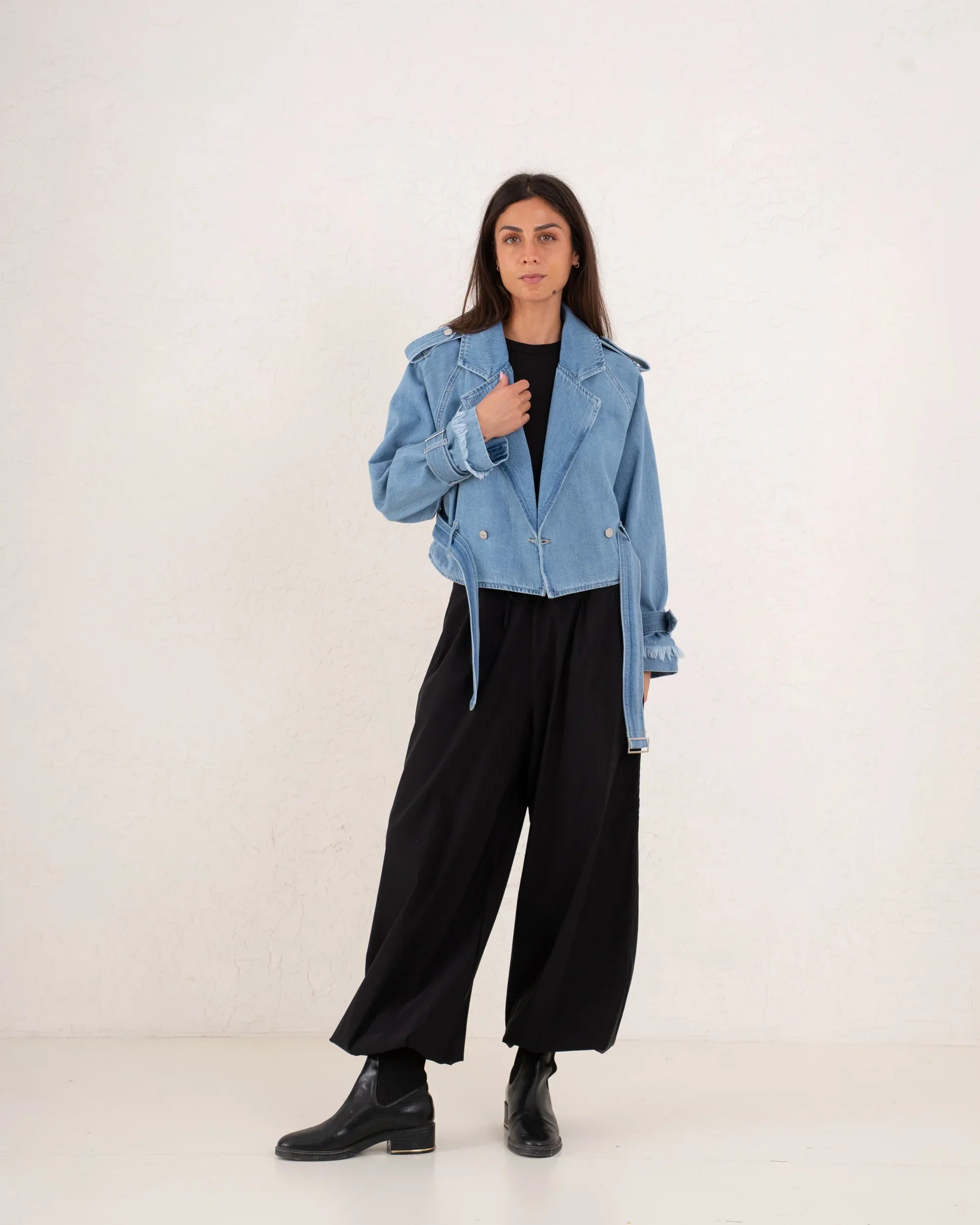 Women biker denim jacket - Venti