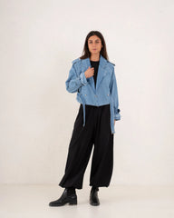 Women biker denim jacket - Venti