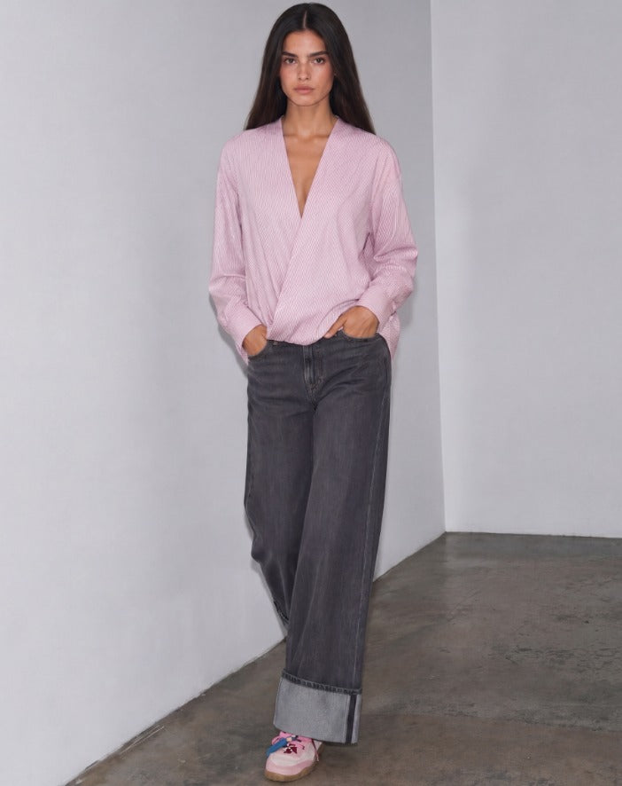Women folded leg denim