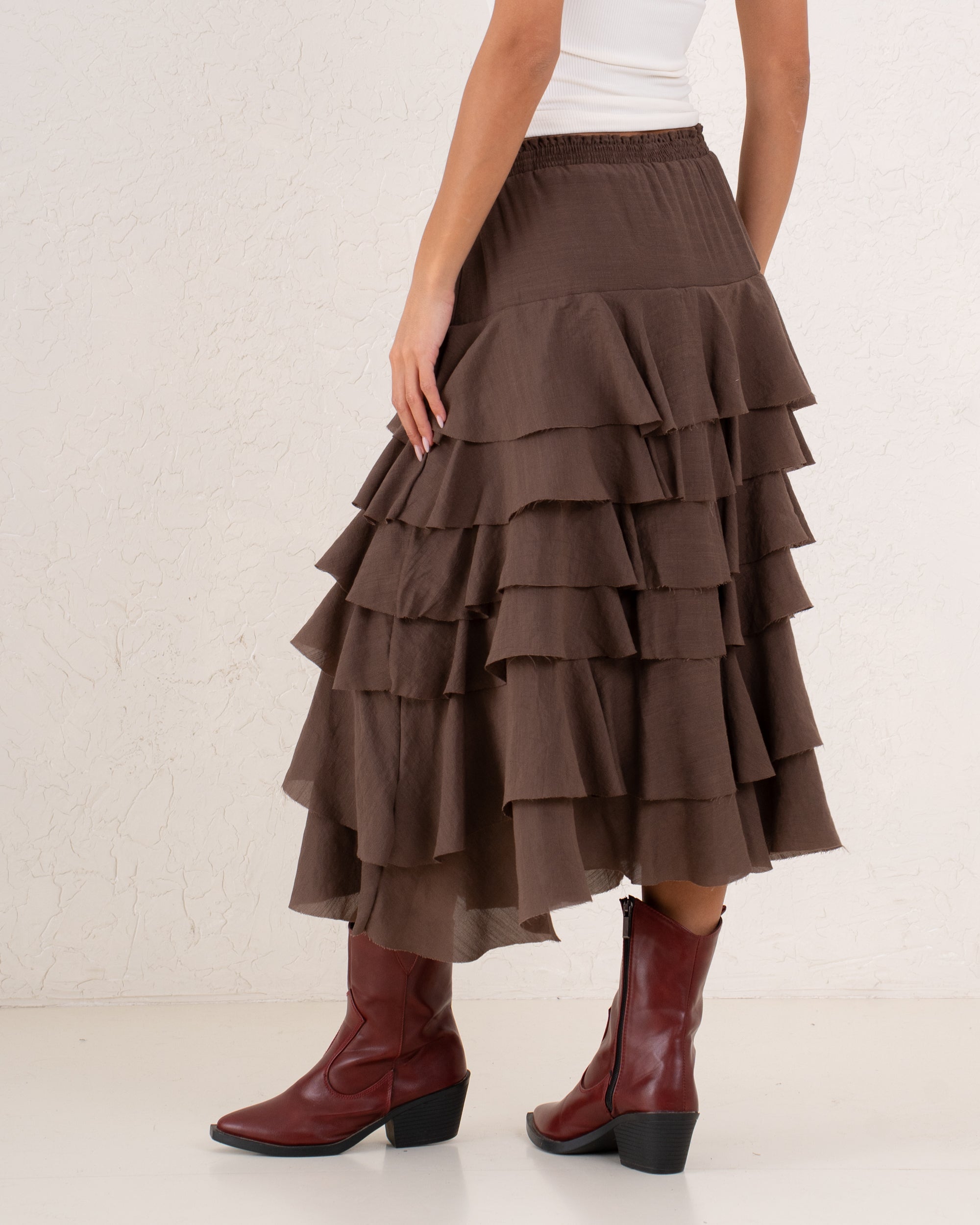 Women full length ruffle skirt