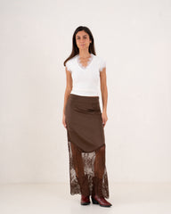Women silk and lace skirt