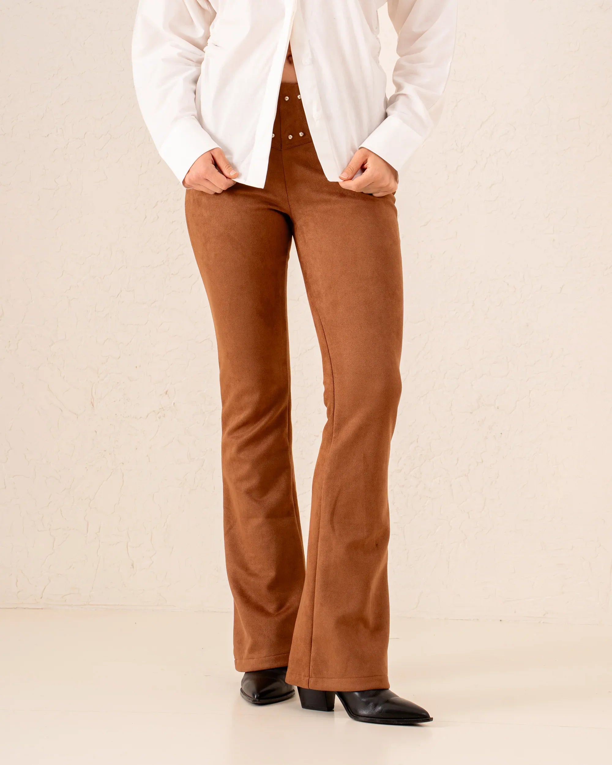 Women suede studded pants - Venti