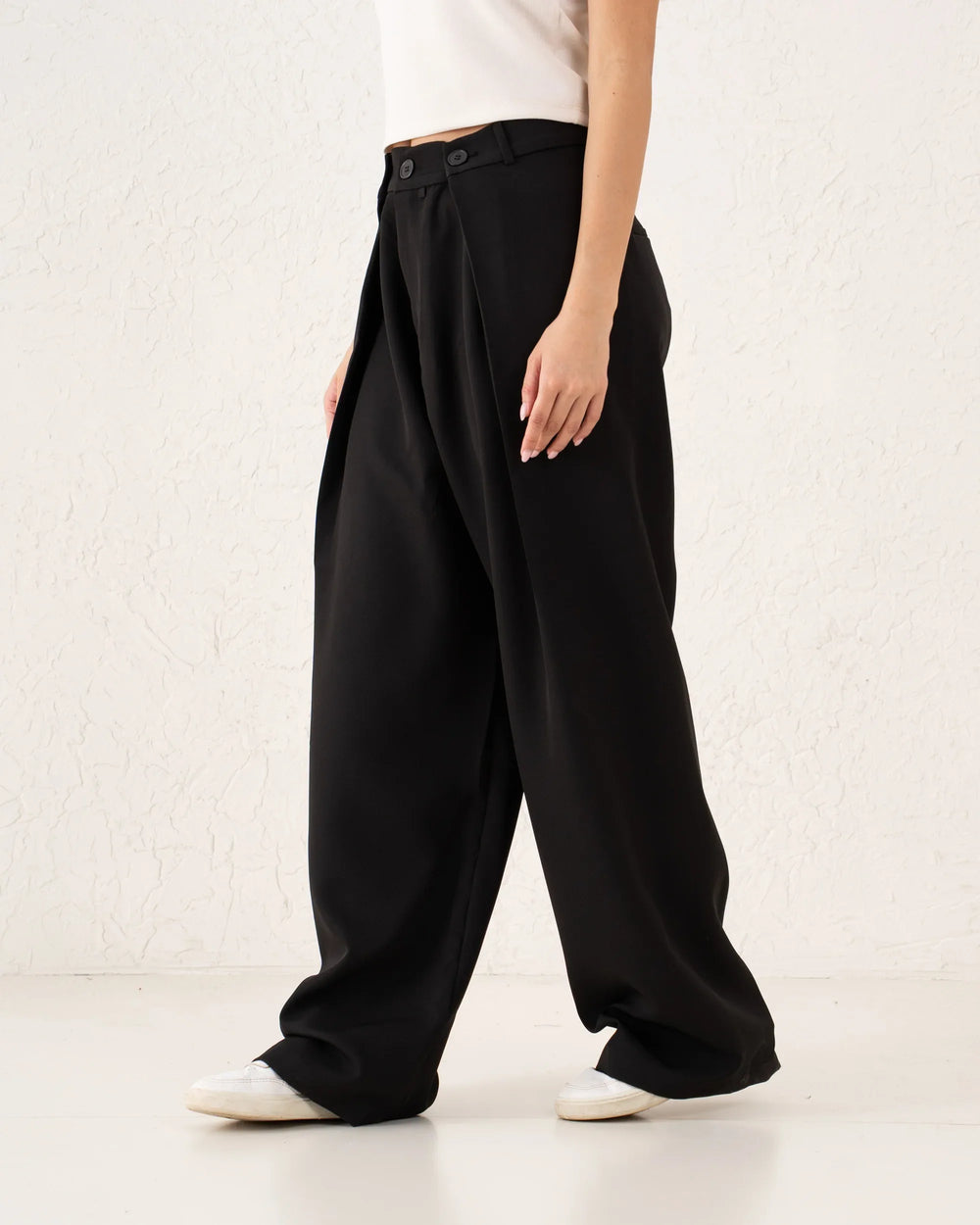 Buttoned Side Tailored Wide-Leg Pants - Venti